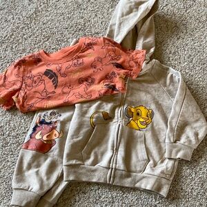 Disney Nala-Pumbaa-Tamon, 3 piece set, Tshirt, sweatshirt and sweatpants, sz 24m